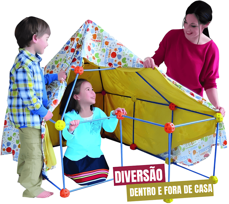 Tenda Mágica - Cabana Infantil Montável + Lona De Brinde